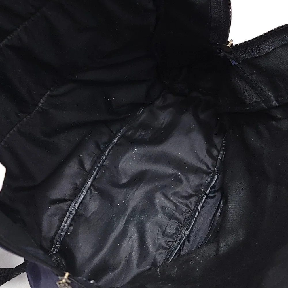 Vintage 90s Starter Backpack Dark Blue Suede Leather Bottom‎ Accents